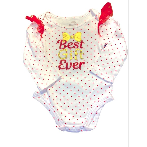 💥CHRISTMAS CLEARANCE💥🎄 Infant Girl Christmas Long Sleeve “Best Gift Ever” - Picture 1 of 7
